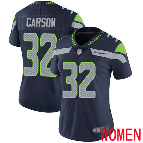Seattle Seahawks Limited Navy Blue Women Chris Carson Home Jersey NFL Football #32 Vapor Untouchable->youth nfl jersey->Youth Jersey